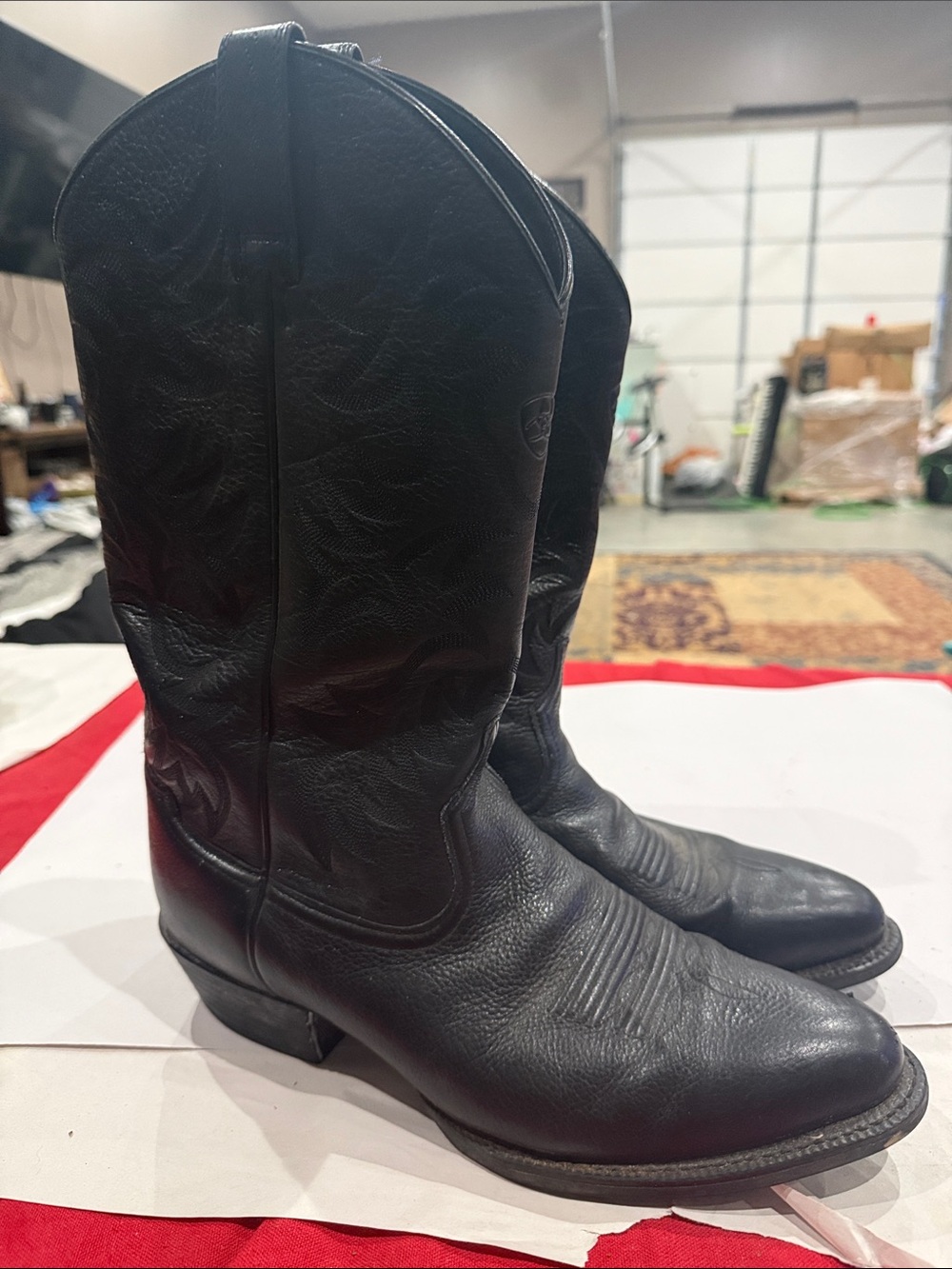 Ariat Black Leather Western Cowboy Boots